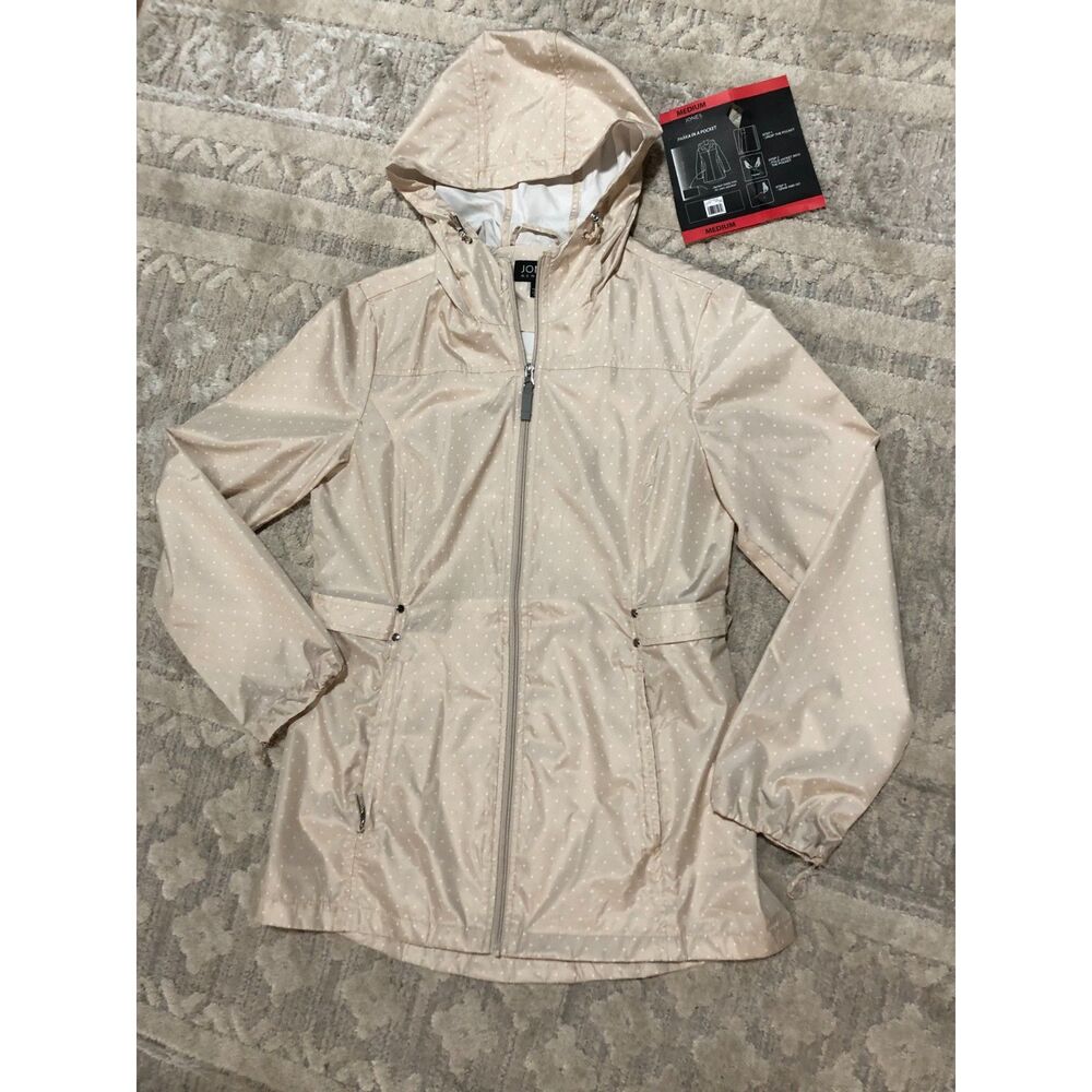 Jones New York Polka Dot Woman's Rain Jacket Medium